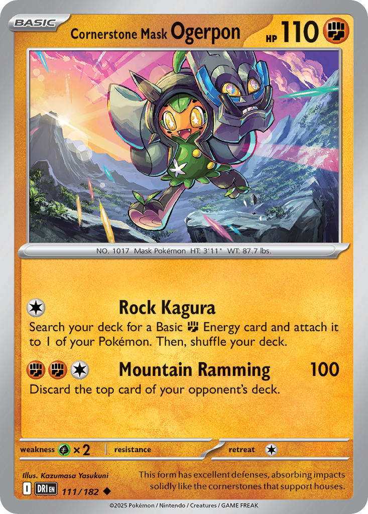 Cornerstone Mask Ogerpon 111/182 Common Destined Rivals Pokémon card