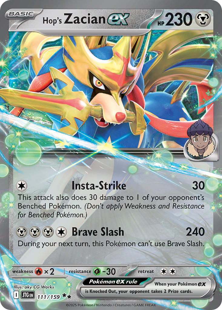 Hop's Zacian EX 111/159 Double Rare Journey Together Pokémon card