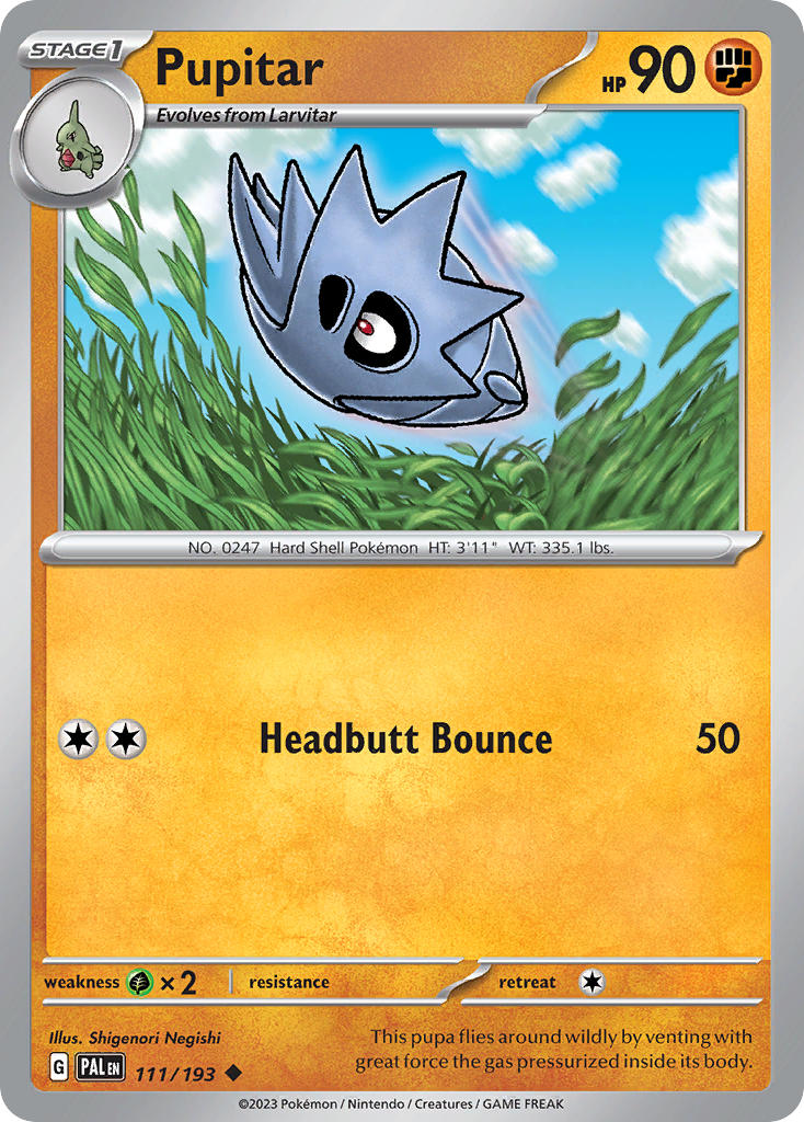 Pupitar 111/193 Uncommon Paldea Evolved Pokémon card