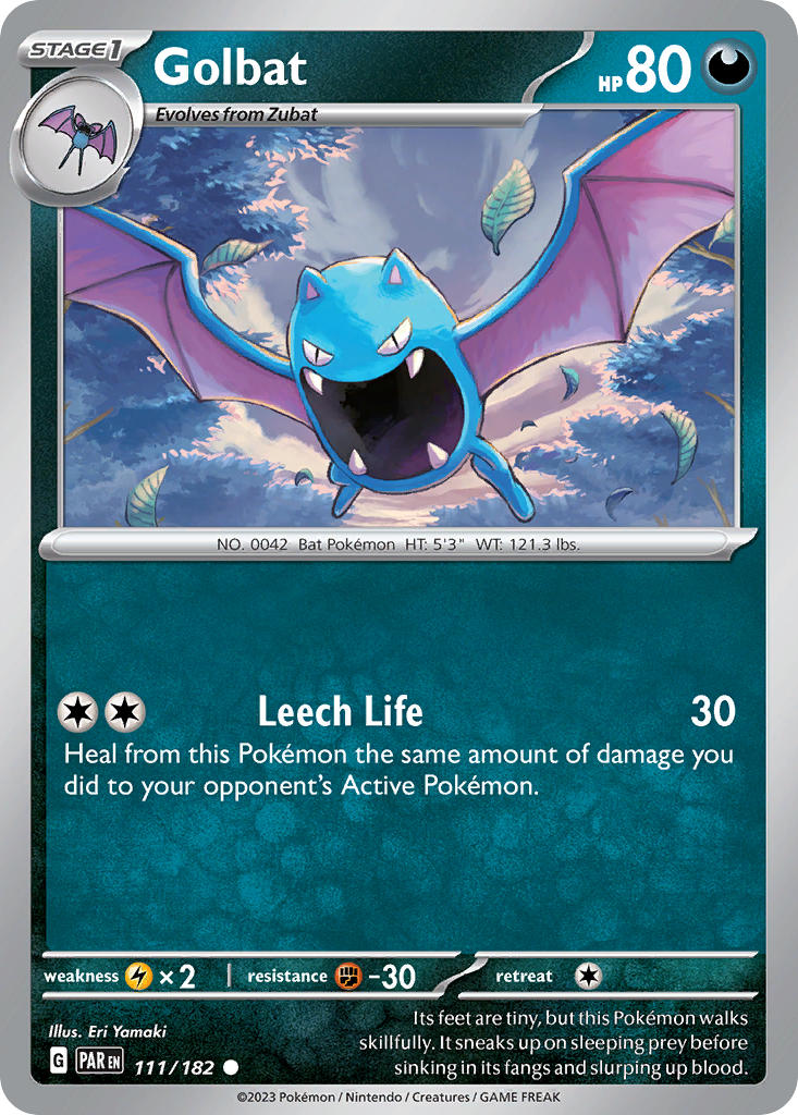 Golbat 111/182 Common Paradox Rift Pokémon card
