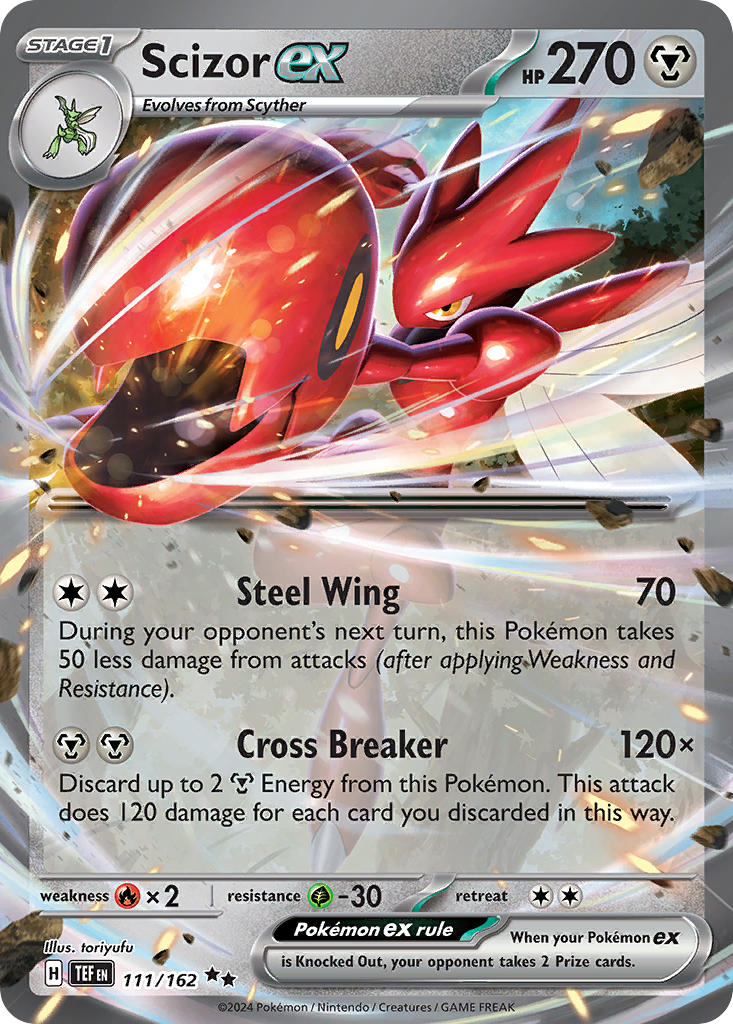 Scizor EX 111/162 Double Rare Temporal Forces Pokémon card