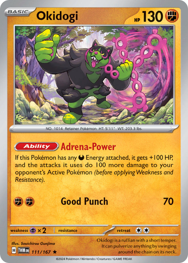 Okidogi 111/167 Rare Twilight Masquerade Pokémon card