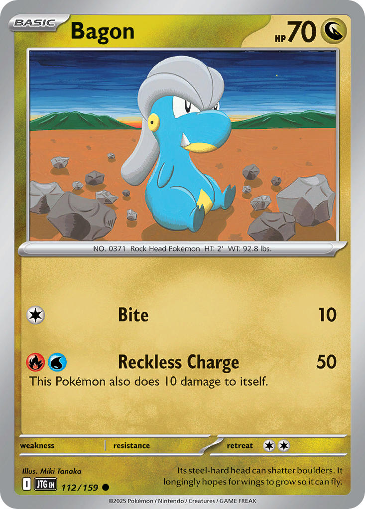 Bagon 112/159 Common Journey Together Pokémon card
