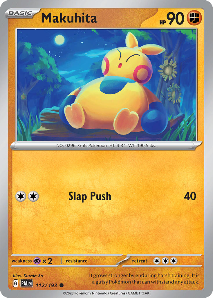 Makuhita 112/193 Common Paldea Evolved Pokémon card