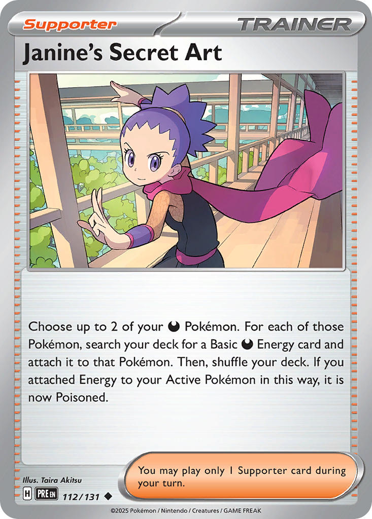 Janine's Secret Art 112/131 Uncommon Prismatic Evolutions Pokémon card