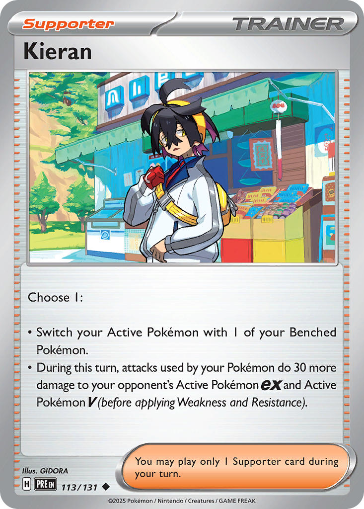 Kieran 113/131 Uncommon Prismatic Evolutions Pokémon card