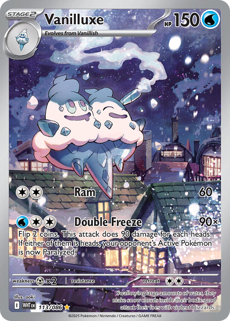 Vanilluxe 113/086 Illustration Rare White Flare Pokémon card