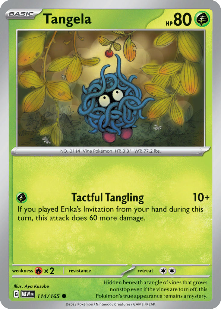 Tangela 114/165 Common 151 Pokémon card