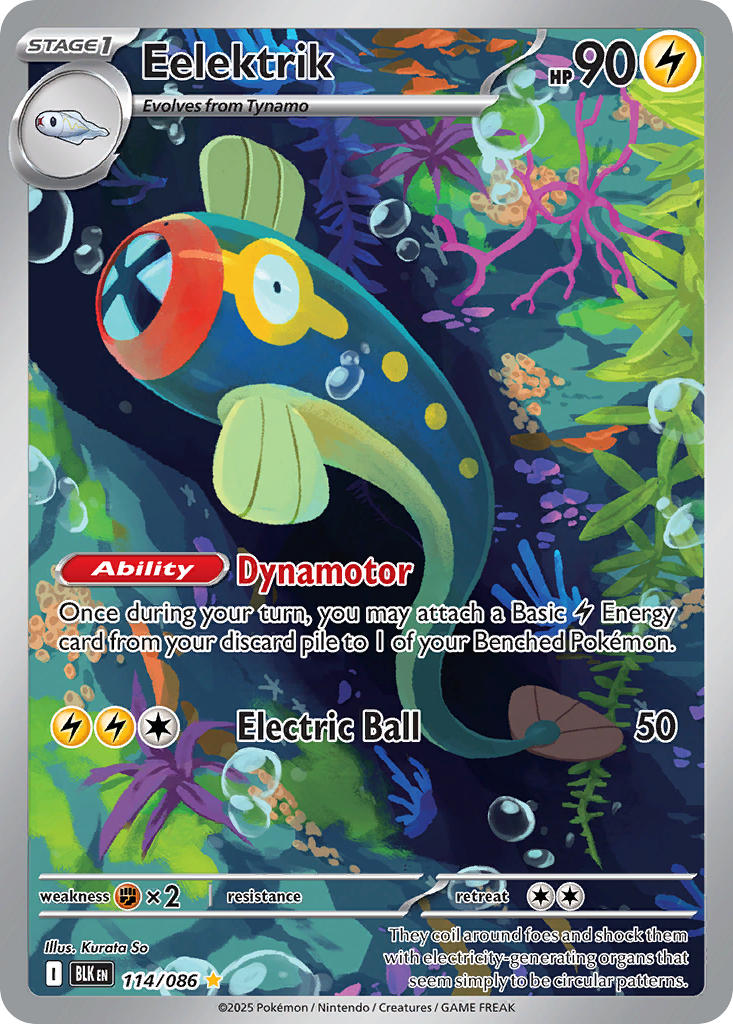 Eelektrik 114/086 Illustration Rare Black Bolt Pokémon card