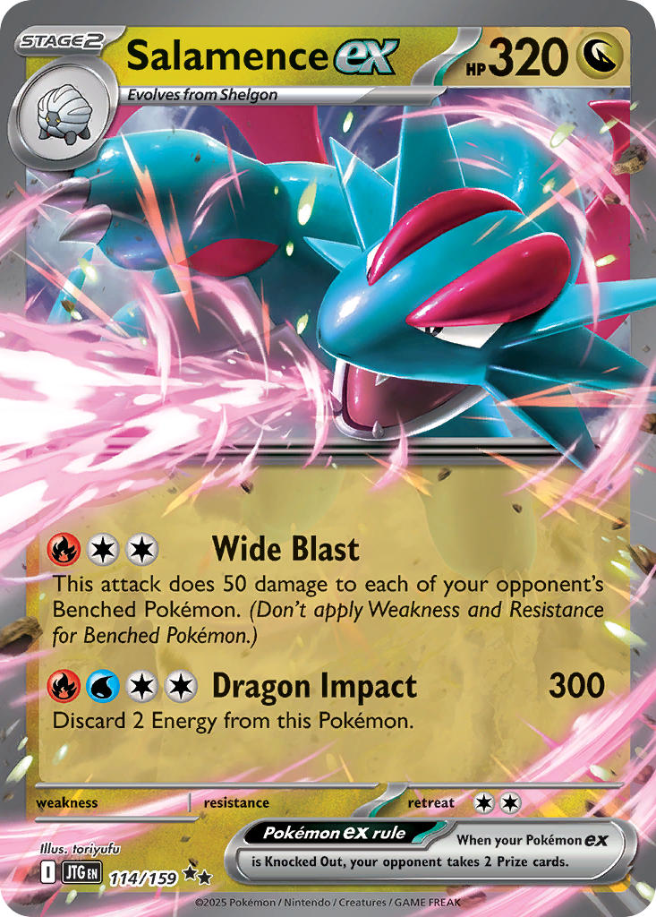 Salamence EX 114/159 Double Rare Journey Together Pokémon card