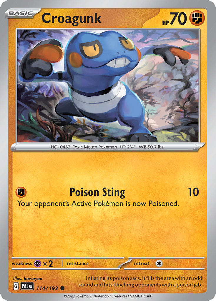 Croagunk 114/193 Common Paldea Evolved Pokémon card