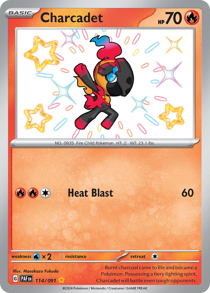 Charcadet 114/091 Shiny Rare Paldean Fates Pokémon card