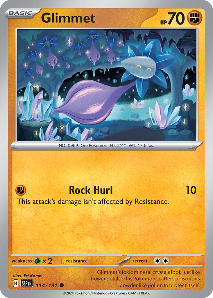 Glimmet 114/191 Common Surging Sparks Pokémon card