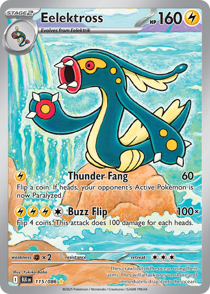 Eelektross 115/086 Illustration Rare Black Bolt Pokémon card