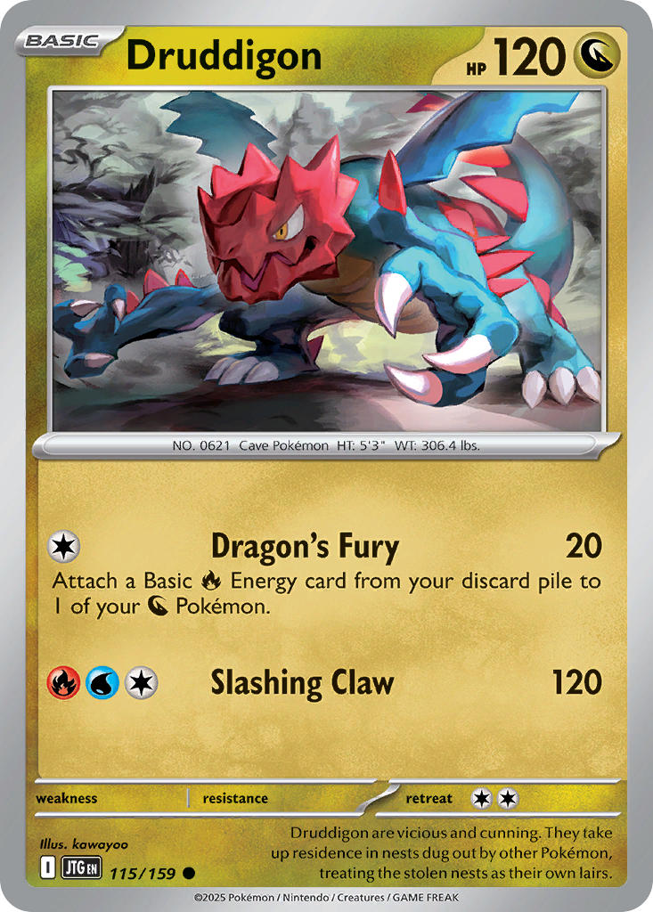Druddigon 115/159 Common Journey Together Pokémon card