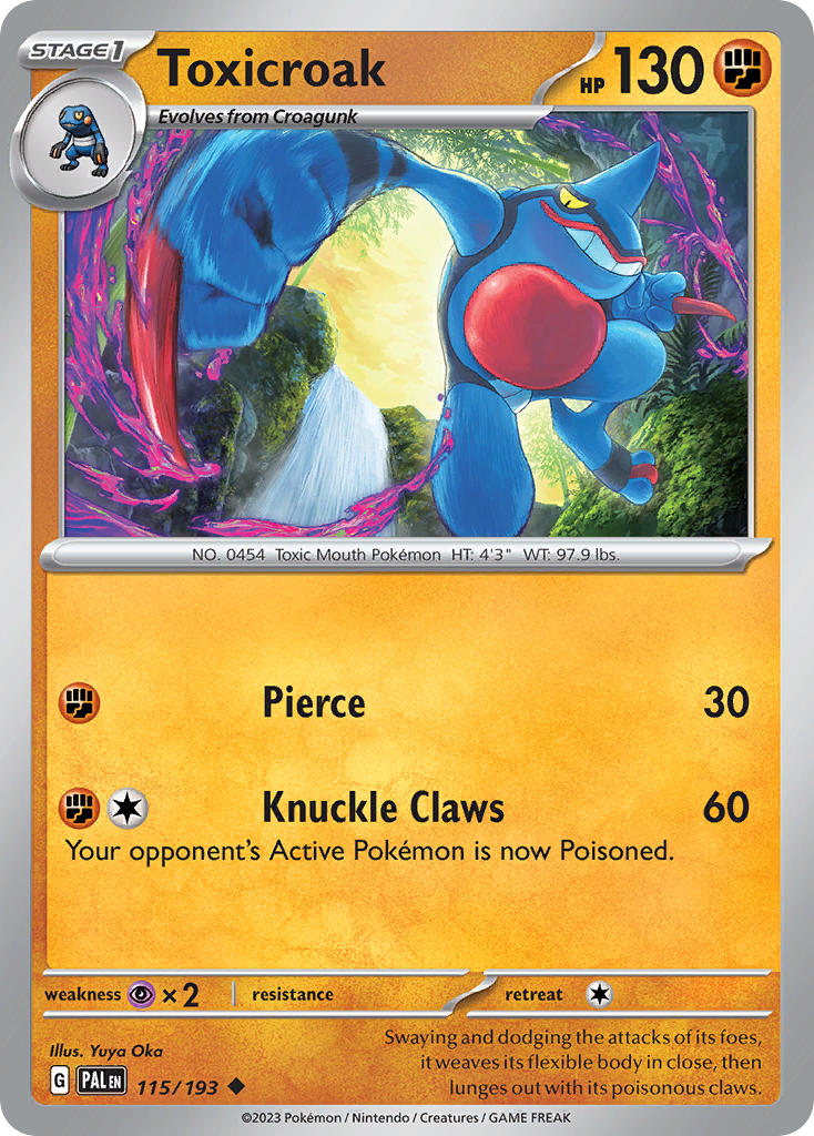 Toxicroak 115/193 Rare Paldea Evolved Pokémon card