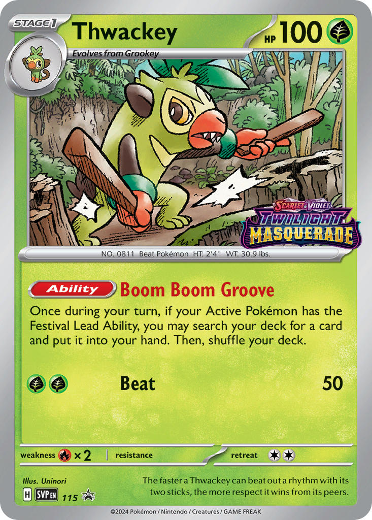 Thwackey 115/SVP Promo Scarlet & Violet Promos Pokémon card
