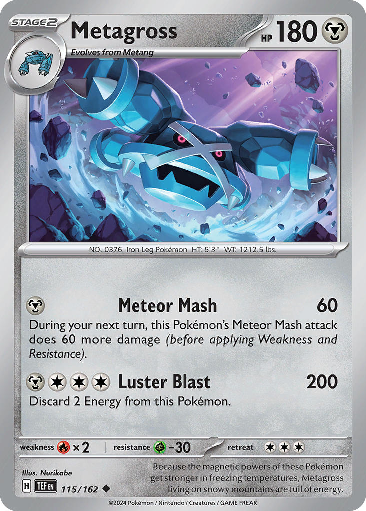 Metagross 115/162 Rare Temporal Forces Pokémon card