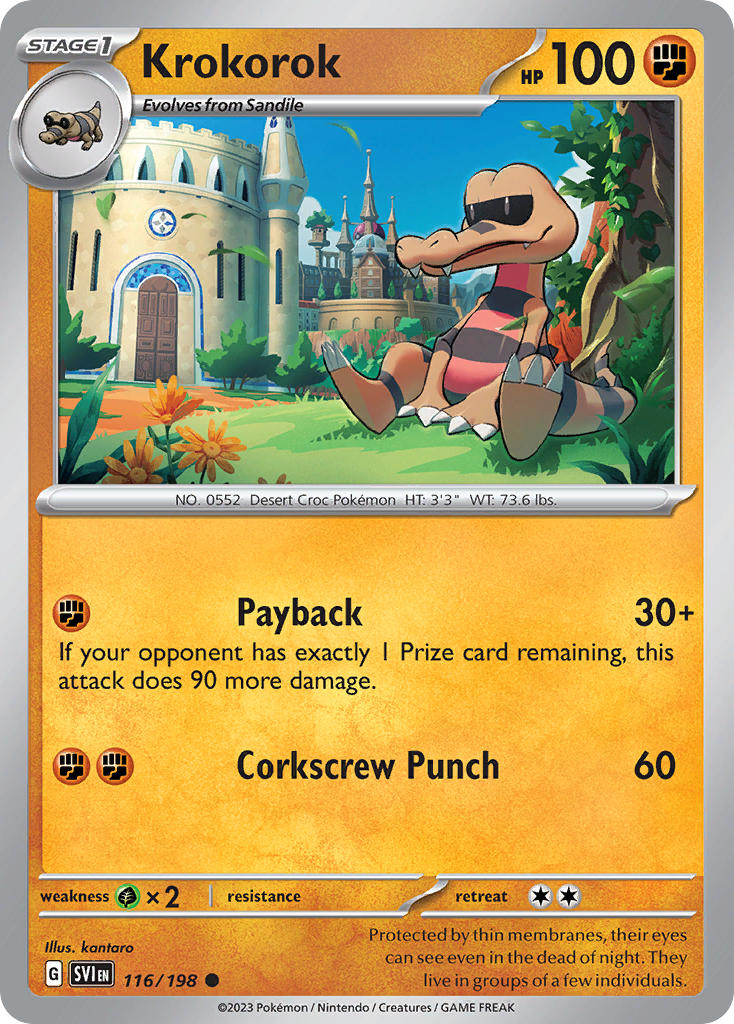 Krokorok 116/198 Common Scarlet & Violet Pokémon card