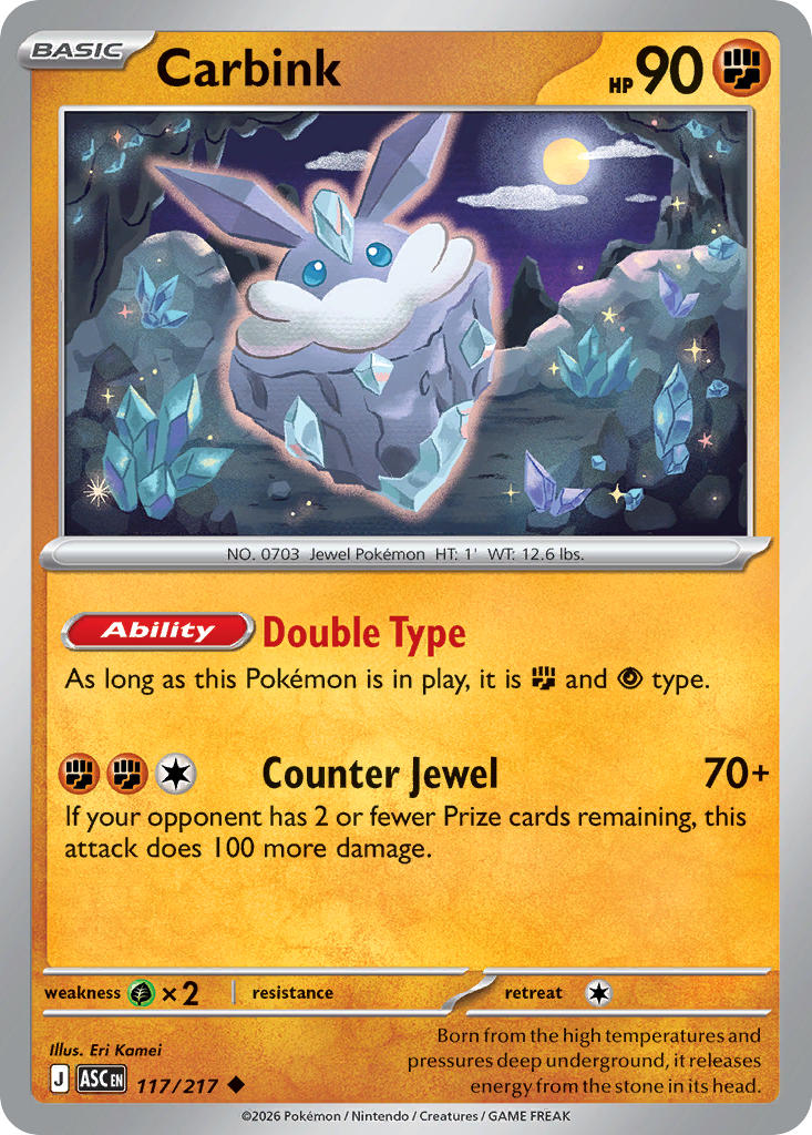 Carbink 117/217 Common Ascended Heroes Pokémon card