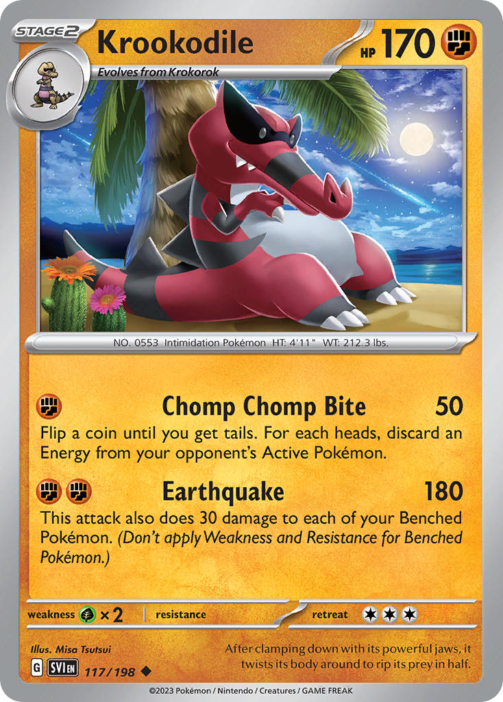 Krookodile 117/198 Uncommon Scarlet & Violet Pokémon card