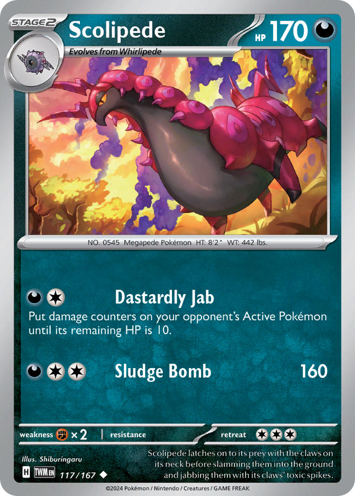 Scolipede 117/167 Rare Twilight Masquerade Pokémon card