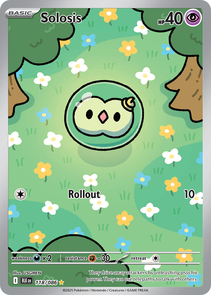 Solosis 118/086 Illustration Rare Black Bolt Pokémon card