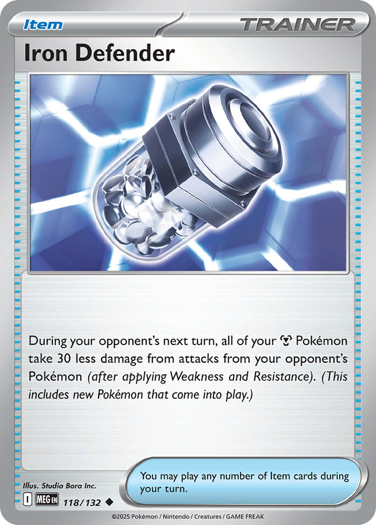 Iron Defender 118/132 Uncommon Mega Evolution Pokémon card
