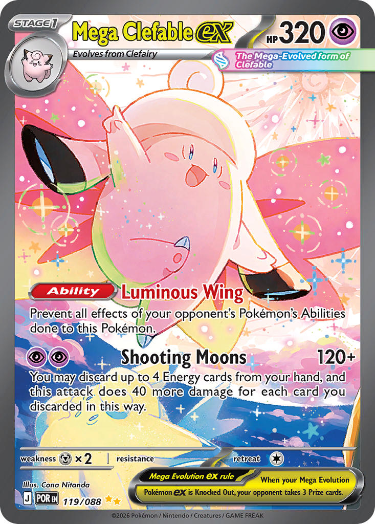 Mega Clefable EX 119/088 Special Illustration Rare Perfect Order Pokémon card