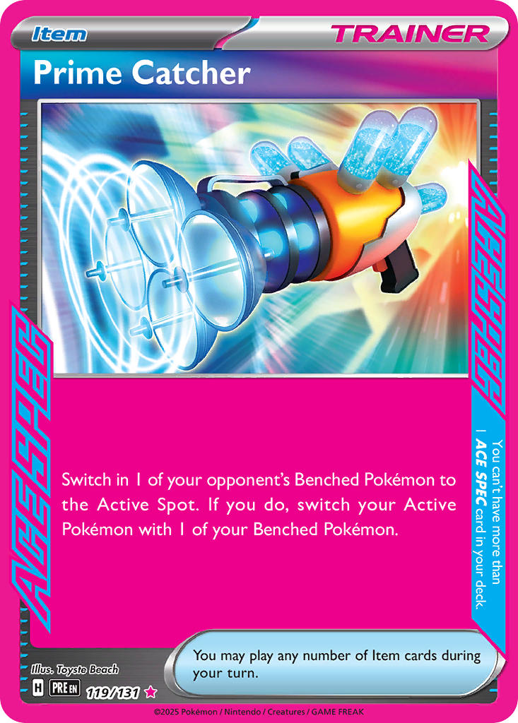 Prime Catcher 119/131 Ace Spec Rare Prismatic Evolutions Pokémon card