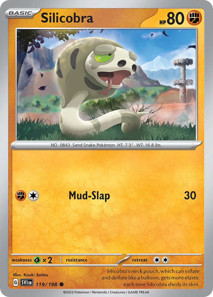 Silicobra 119/198 Common Scarlet & Violet Pokémon card