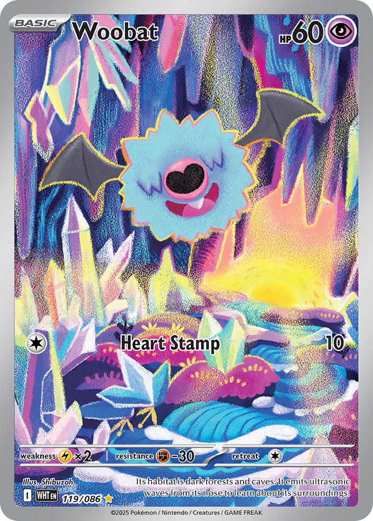 Woobat 119/086 Illustration Rare White Flare Pokémon card