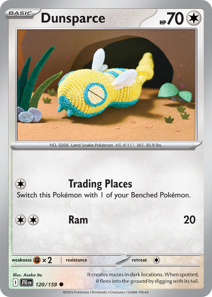 Dunsparce 120/159 Common Journey Together Pokémon card