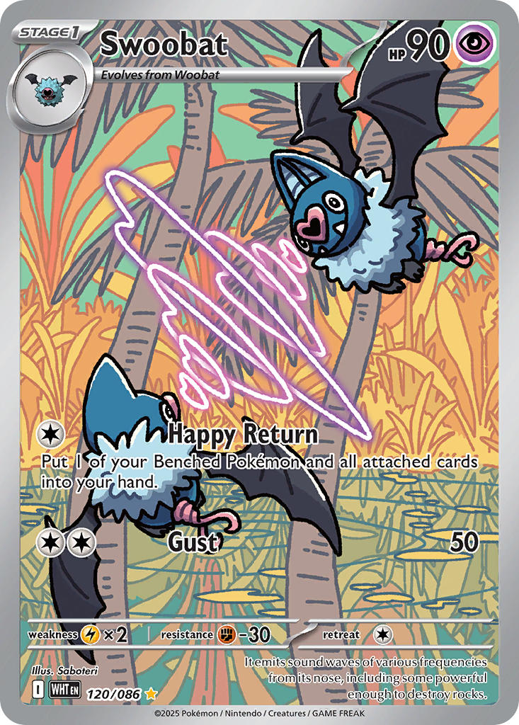 Swoobat 120/086 Illustration Rare White Flare Pokémon card