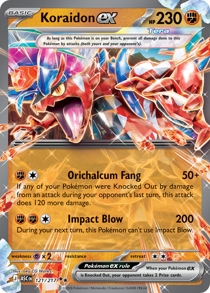 Koraidon EX 121/217 Double Rare Ascended Heroes Pokémon card