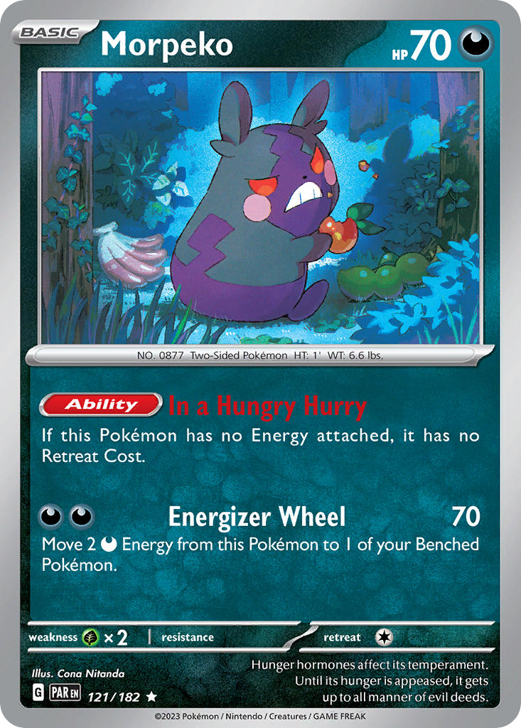 Morpeko 121/182 Rare Paradox Rift Pokémon card