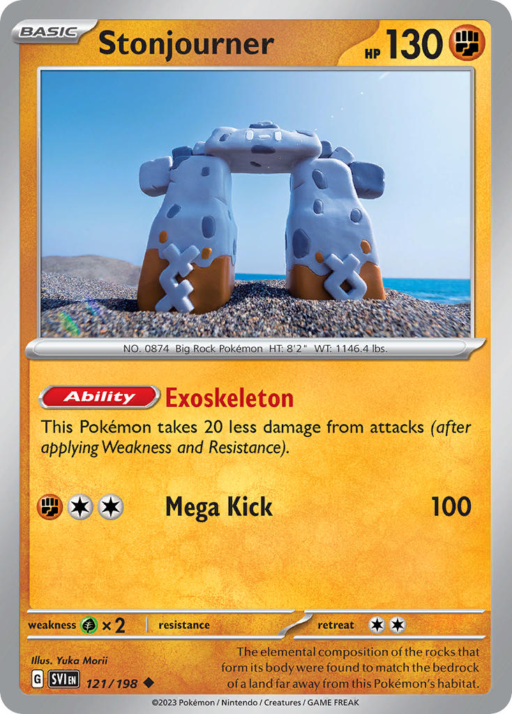 Stonjourner 121/198 Uncommon Scarlet & Violet Pokémon card