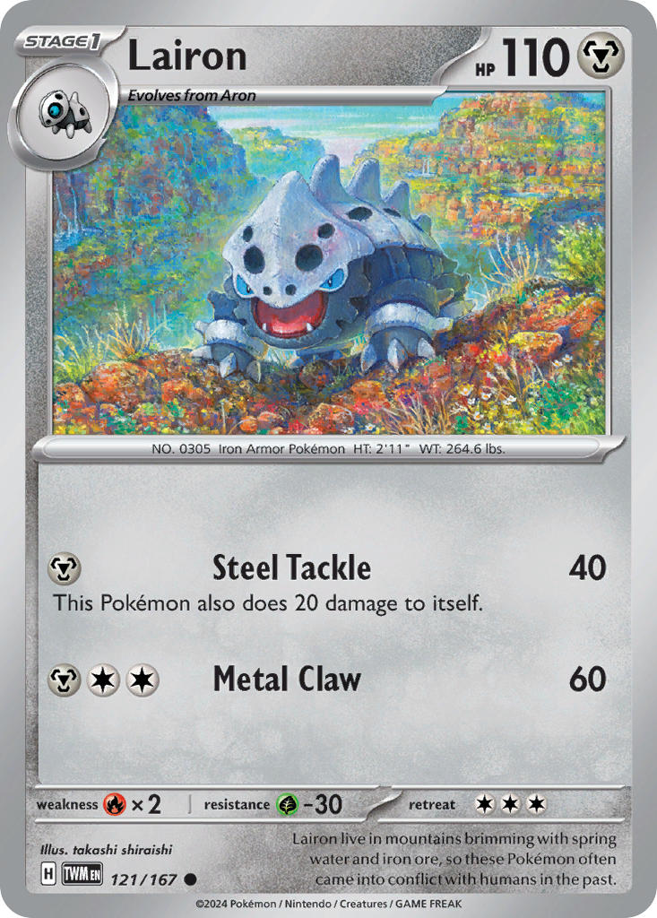Lairon 121/167 Uncommon Twilight Masquerade Pokémon card