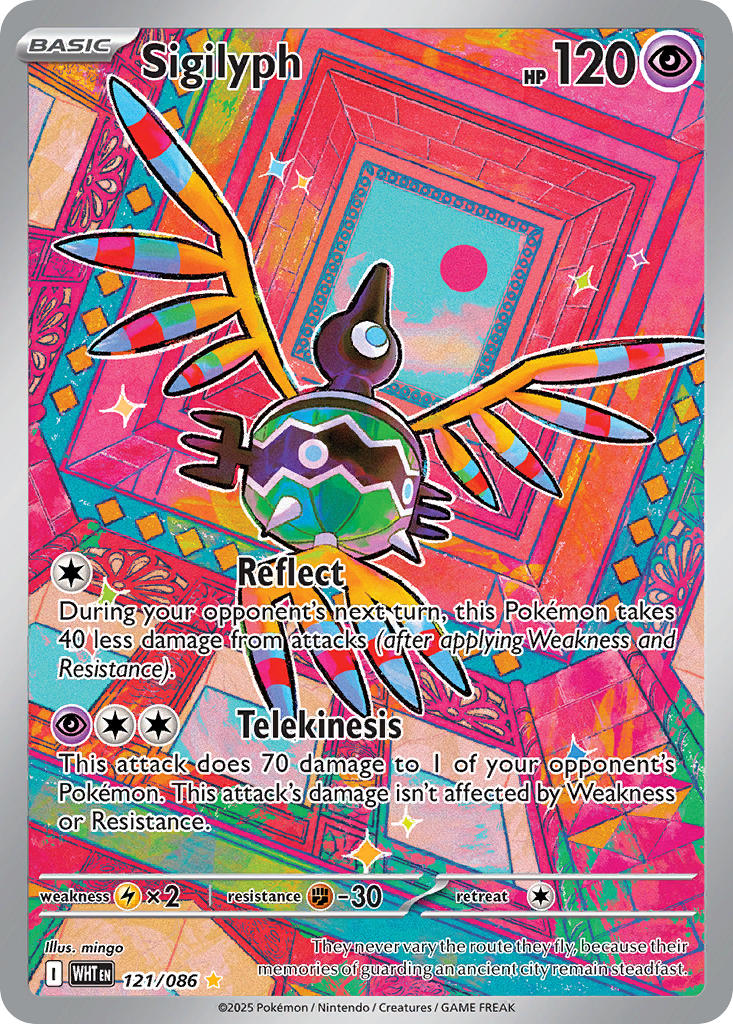Sigilyph 121/086 Illustration Rare White Flare Pokémon card