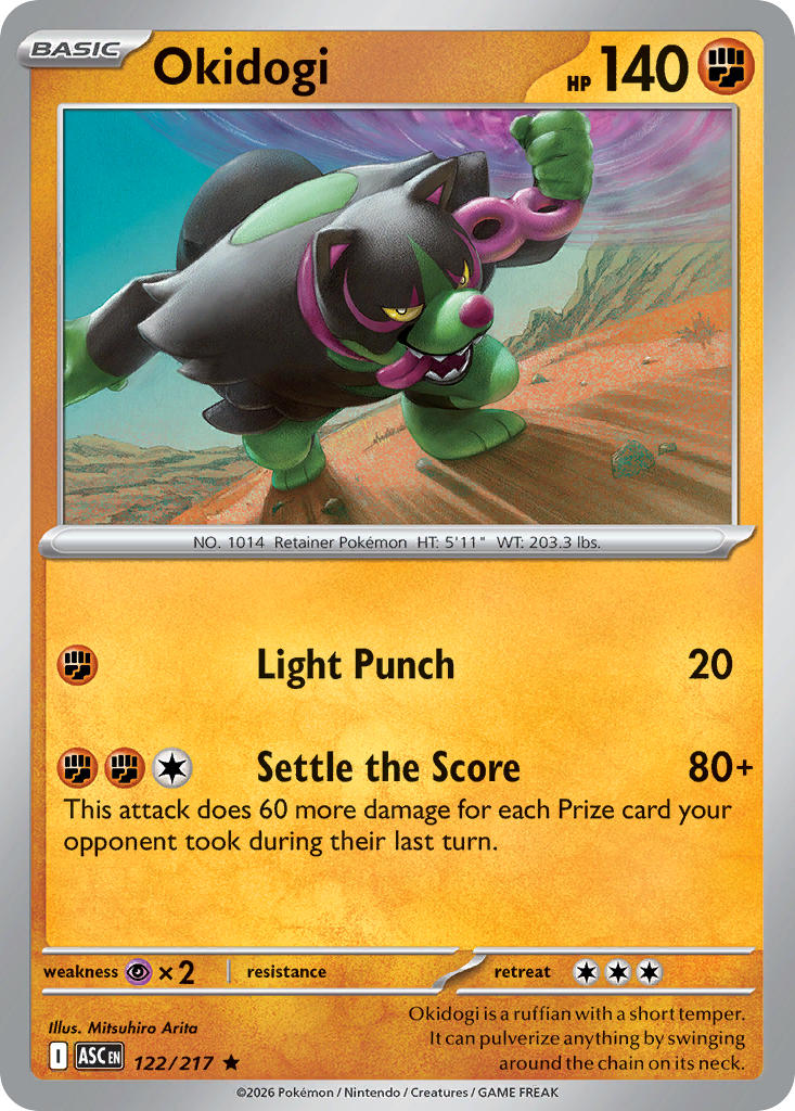 Okidogi 122/217 Rare Ascended Heroes Pokémon card