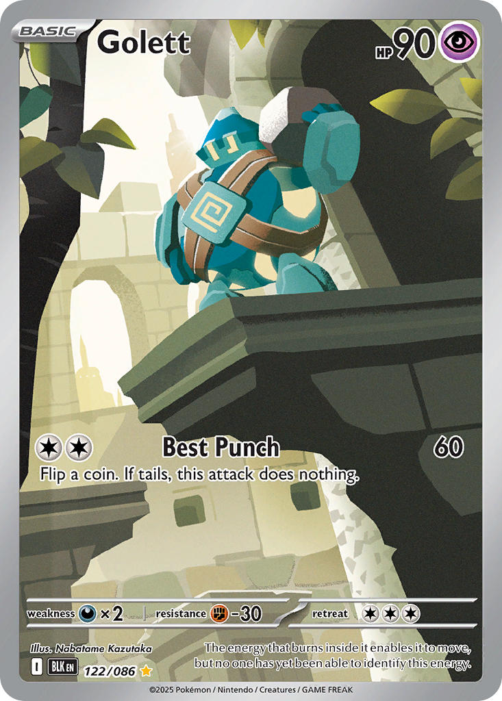 Golett 122/086 Illustration Rare Black Bolt Pokémon card