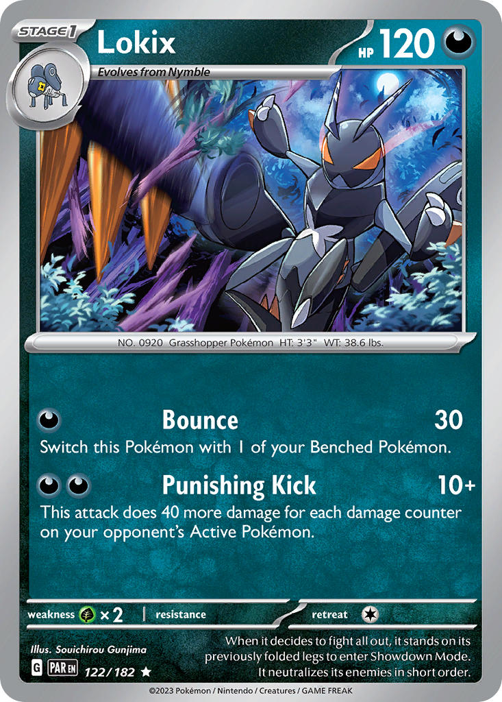 Lokix 122/182 Rare Paradox Rift Pokémon card
