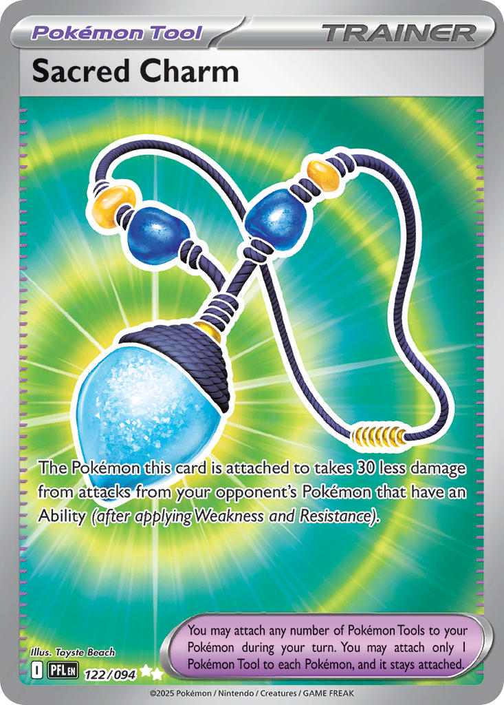 Sacred Charm 122/094 Ultra Rare Phantasmal Flames Pokémon card