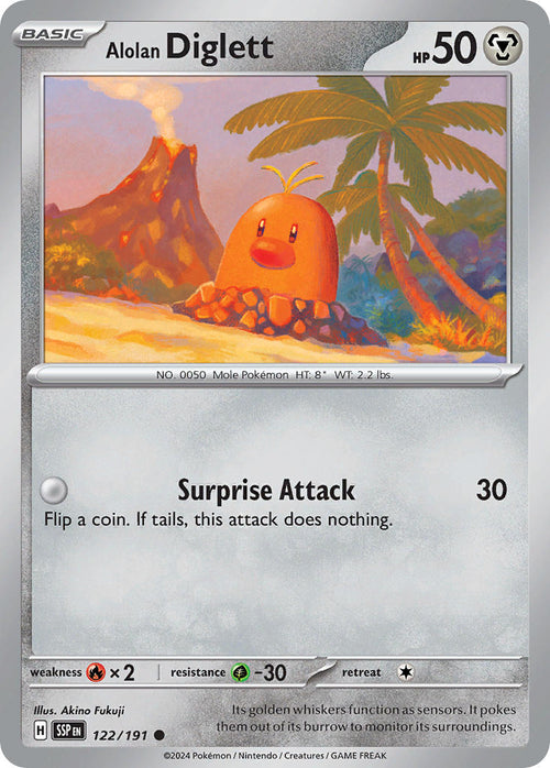 Alolan Diglett 122/191 Common Surging Sparks Pokémon card