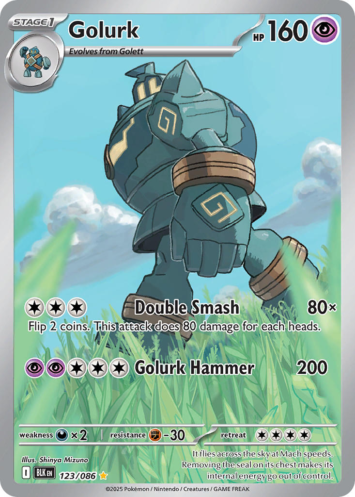 Golurk 123/086 Illustration Rare Black Bolt Pokémon card