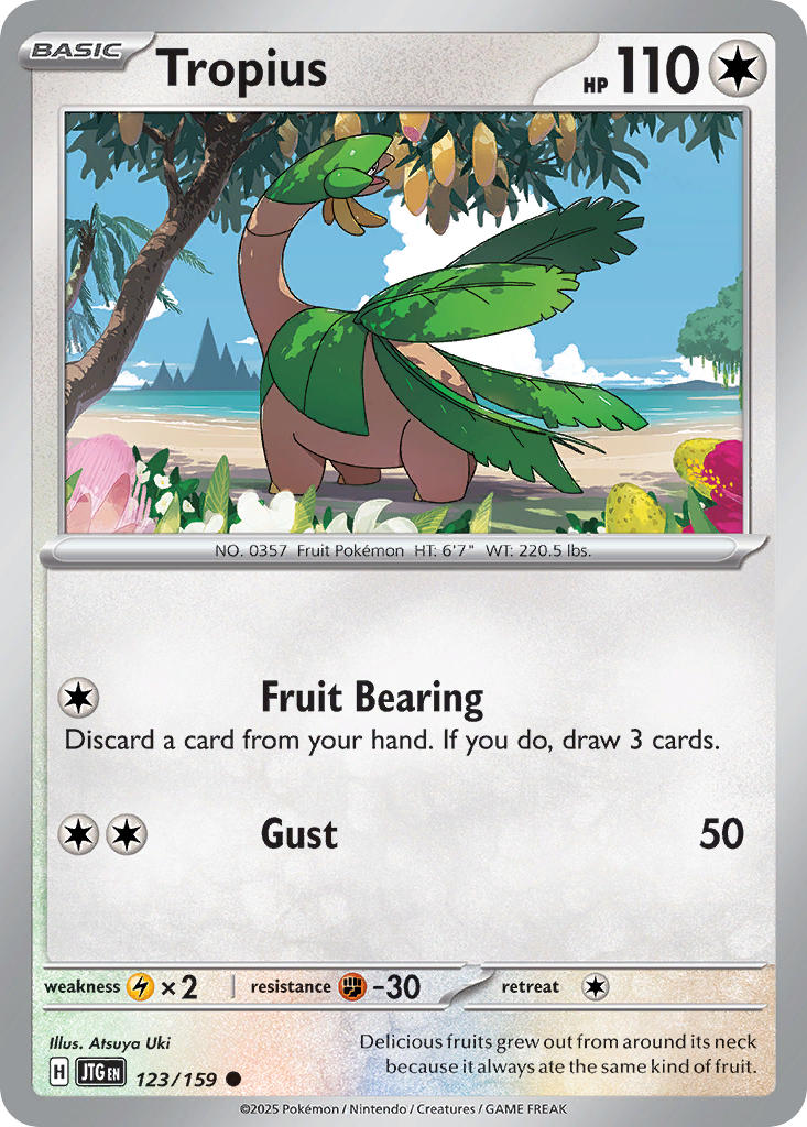 Tropius 123/159 Common Journey Together Pokémon card