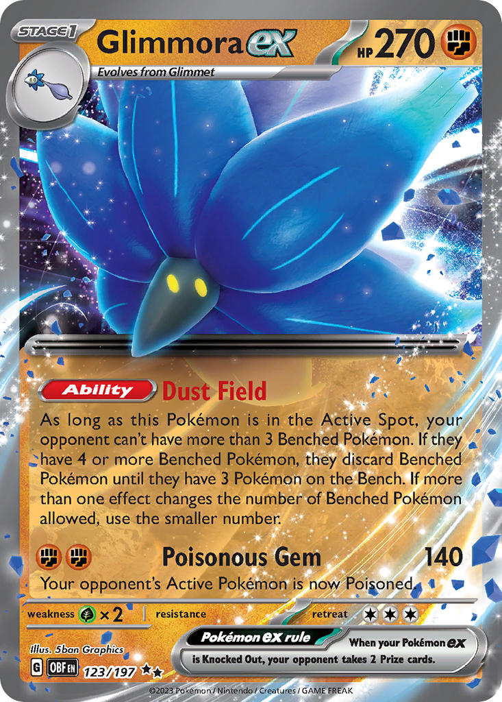 Glimmora EX 123/197 Double Rare Obsidian Flames Pokémon card