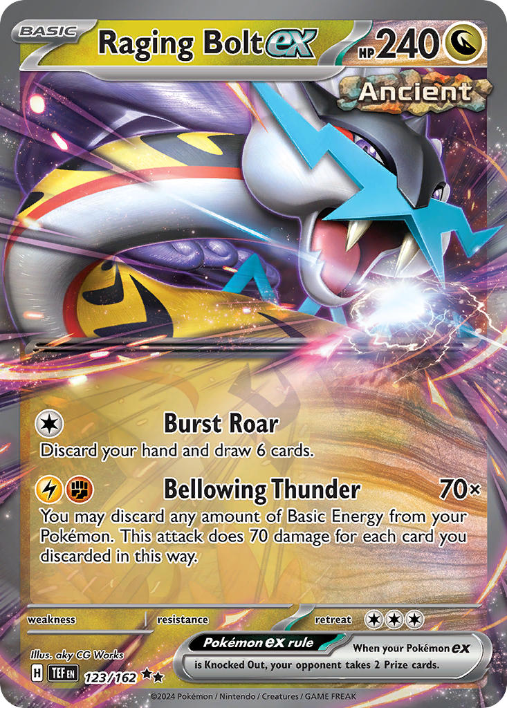 Raging Bolt EX 123/162 Double Rare Temporal Forces Pokémon card