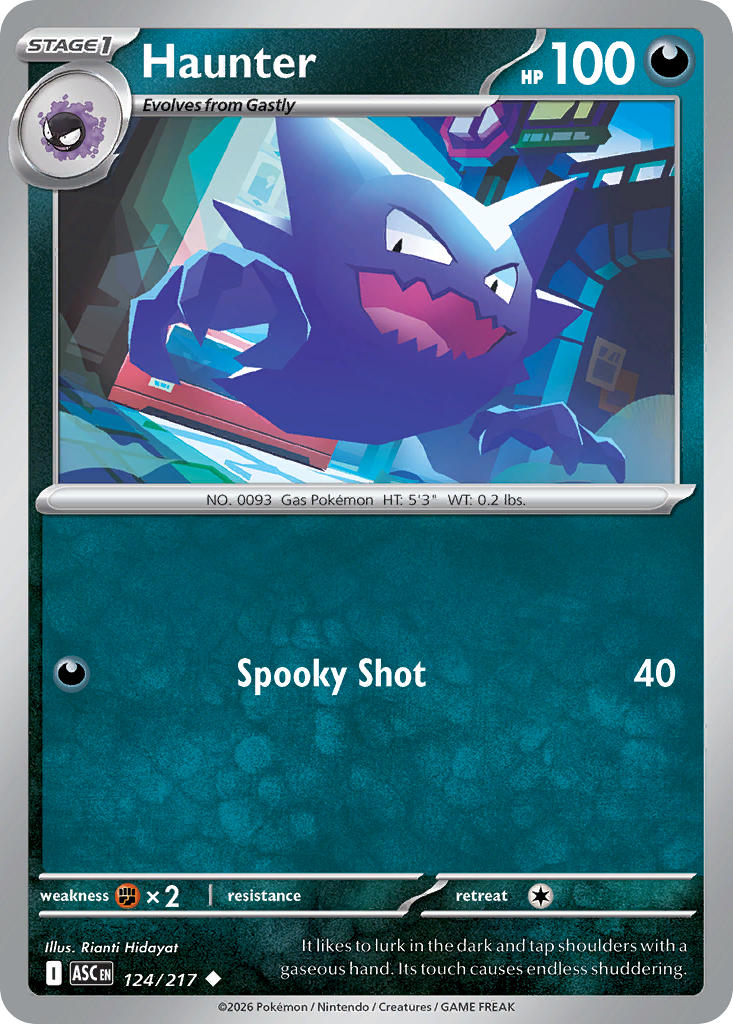 Haunter 124/217 Common Ascended Heroes Pokémon card