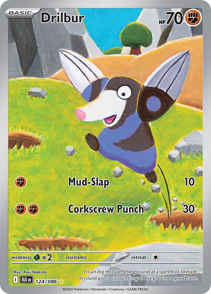 Drilbur 124/086 Illustration Rare Black Bolt Pokémon card